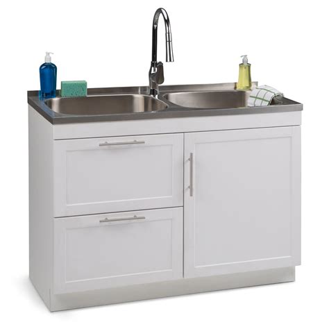 stainless steel laundry cabinets with sink|deep utility sink with cabinet.